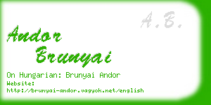 andor brunyai business card